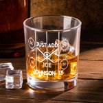 Verre à Whisky Personnalisé avec Texte Gravé Motif Hockey Cadeau Anniversaire Fête des Pères pour Papa Mari
