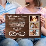 Personalised We Are A Team Couple Canvas Wall Art with Name and Photo Wall Decor Anniversary Wedding Gift for Couple