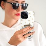 Funda delgada de TPU transparente personalizada con el nombre y las huellas de la mascota para regalar a los amantes de los perros y los gatos