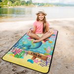 Personalized Mermaid Marine Absorbent Soft Coral Velvet Bath Towel with Name Summer Party Accessory Gift for Girl