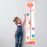 Personalised Flowers Butterflies Children Growth Height Chart with Name Room Decor Birthday Gift for Baby Kids
