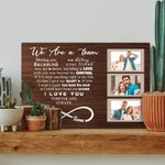 Personalised We Are A Team Couple Canvas Wall Art with Name and Photo Wall Decor Anniversary Wedding Gift for Couple