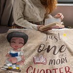 Personalized Just One More Chapter Soft Blanket Home Decoration Birthday Reading Gift for Book Lover