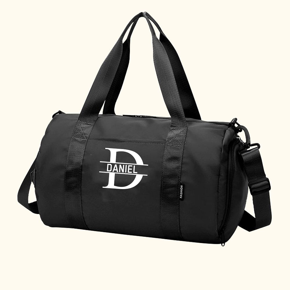 Sac de Voyage Personnalisé avec Nom et Initiale Sac Imperméable de Grande Capacité Cadeau Vacances Exercices Physiques pour Amateur Sport et Voyage