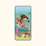 Asciugamano da bagno personalizzato in velluto corallino superassorbente e morbido per immersioni marine con nome, accessorio da spiaggia per bambini