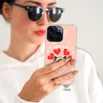 Personifierad Denna människa tillhör söt husdjur TPU Slim Phone Case med namn och tassavtryck Hjärtgåva för hundkattälskare