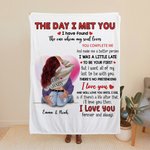 Personalised You Complete Me I Love You Blanket Pink Bubble Heart Home Decoration Anniversary Birthday Gift for Couple