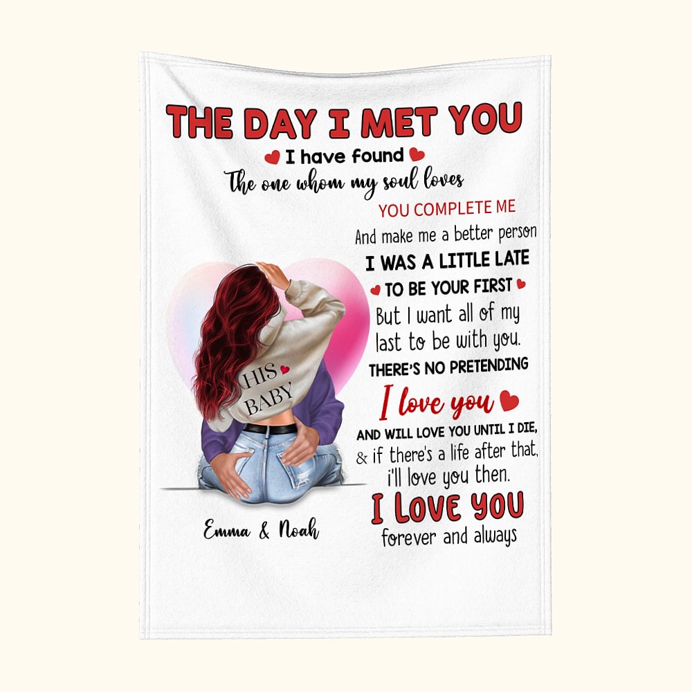 Couverture personnalisée You Complete Me I Love You Pink Bubble Heart Home Decoration Anniversary Birthday Gift for Couple
