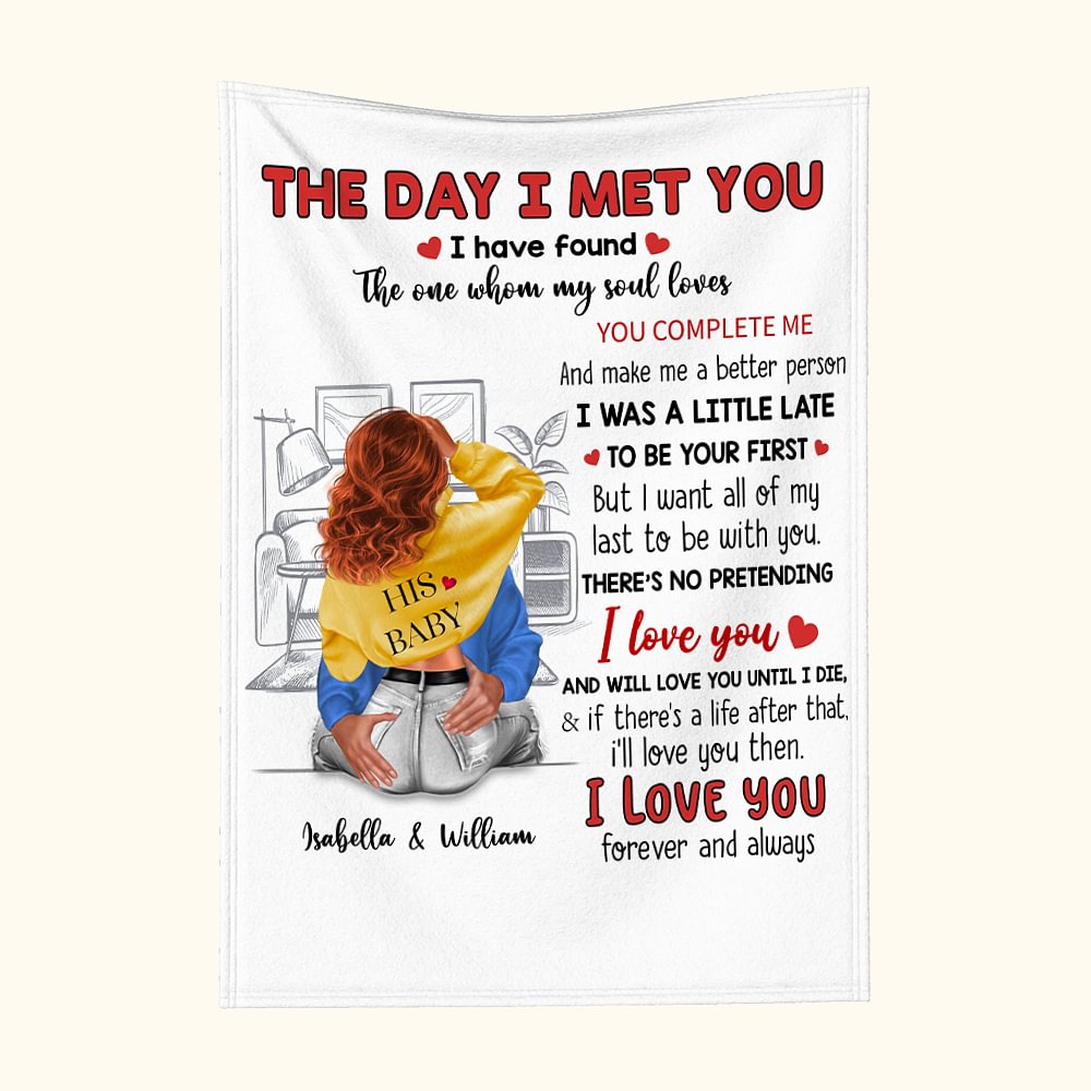 Couverture personnalisée I Love You Forever And Always (Je t'aime pour toujours) avec fond de salon inspiré par l'amour Cadeau d'anniversaire pour couple