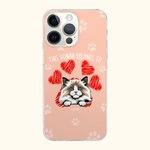 Personifierad Denna människa tillhör söt husdjur TPU Slim Phone Case med namn och tassavtryck Hjärtgåva för hundkattälskare