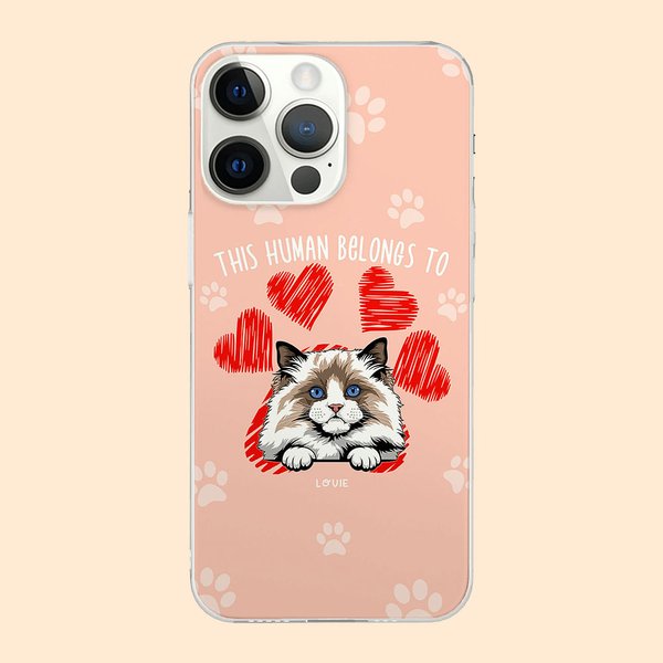 Henkilökohtainen Tämä Ihminen kuuluu söpö Pet TPU Slim Puhelin Asia nimi ja tassu tulostaa sydän lahja koira kissa ystäville