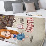 Personalized Just One More Chapter Soft Blanket Home Decoration Birthday Reading Gift for Book Lovers