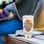 Personalised Birth Flower Bouquet 20oz Food-grade Stainless Steel Tumbler with Name and Straw Mother's Day Birthday Gift for Grandma Mom