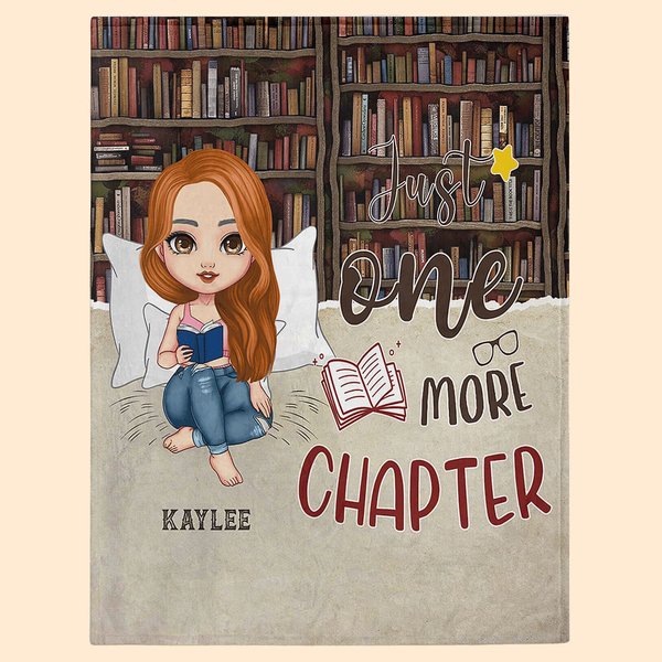 Personalized Just One More Chapter Soft Blanket Home Decoration Birthday Reading Gift for Book Lovers
