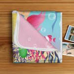 Personalized Mermaid Marine Absorbent Soft Coral Velvet Bath Towel with Name Summer Party Accessory Gift for Girl