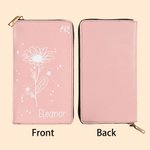 Henkilökohtainen Zodiac syntymä kukka nahka käsi lompakko nimi syntymäpäivä vuosipäivä lahja naisille