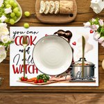 Gepersonaliseerde Mooie Elegante Vrouwen Patroon Keuken Placemat met Naam Set van 4 Verjaardag Housewarming Gift voor haar
