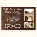 Personalised We Are A Team Couple Canvas Wall Art with Name and Photo Wall Decor Anniversary Wedding Gift for Couple