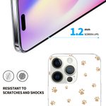 Funda delgada de TPU transparente personalizada con el nombre y las huellas de la mascota para regalar a los amantes de los perros y los gatos