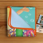 Asciugamano da bagno personalizzato in velluto corallino superassorbente e morbido per immersioni marine con nome, accessorio da spiaggia per bambini