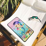 Toalla de baño personalizada de terciopelo coral con nombre Sirena del océano agradable a la piel Regalo diario de verano para niña