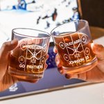 Verre à Whisky Personnalisé avec Texte Gravé Motif Hockey Cadeau Anniversaire Fête des Pères pour Papa Mari