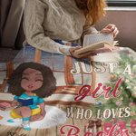 Personalized Just A Girl Who Loves Books Soft Blanket Home Decoration Christmas Reading Gift for Book Lovers