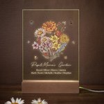Gepersonaliseerd geboorte boeket LED nachtlampje met houten basis oma's tuin thema thuis decoratie verjaardagscadeau voor familie