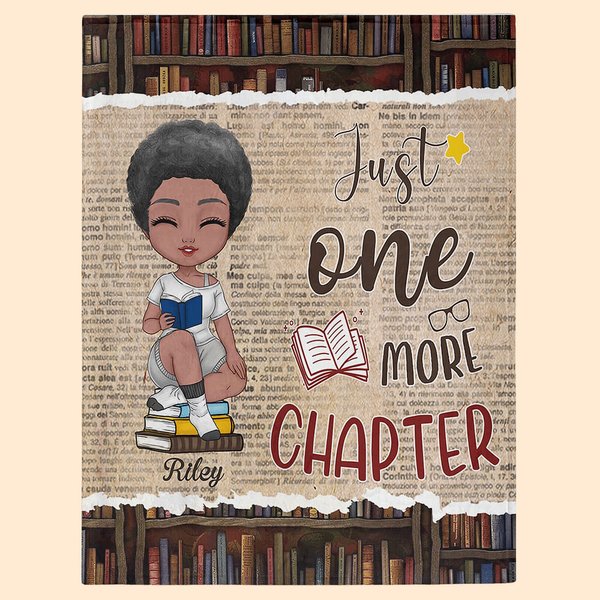 Personalized Just One More Chapter Soft Blanket Home Decoration Birthday Reading Gift for Book Lover