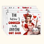 Gepersonaliseerde Mooie Elegante Vrouwen Patroon Keuken Placemat met Naam Set van 4 Verjaardag Housewarming Gift voor haar