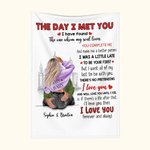 Couverture Personnalisée Poème d'Amour avec Paysage Urbain Décoration de Maison Cadeau pour Couple