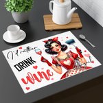 Gepersonaliseerde Mooie Elegante Vrouwen Patroon Keuken Placemat met Naam Set van 4 Verjaardag Housewarming Gift voor haar