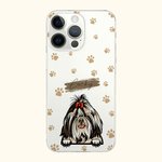 Funda delgada de TPU transparente personalizada con el nombre y las huellas de la mascota para regalar a los amantes de los perros y los gatos