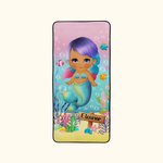 Personalized Mermaid Marine Absorbent Soft Coral Velvet Bath Towel with Name Summer Party Accessory Gift for Girl