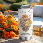Personalised Birth Flower Bouquet 20oz Food-grade Stainless Steel Tumbler with Name and Straw Mother's Day Birthday Gift for Grandma Mom