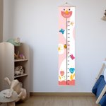 Personalised Flowers Butterflies Children Growth Height Chart with Name Room Decor Birthday Gift for Baby Kids
