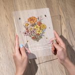 Gepersonaliseerd geboorte boeket LED nachtlampje met houten basis oma's tuin thema thuis decoratie verjaardagscadeau voor familie