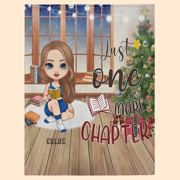Personalized Just One More Chapter Soft Blanket Home Decoration Christmas Reading Gift for Book Lovers