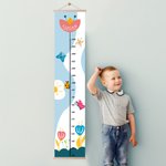 Personalised Flowers Butterflies Children Growth Height Chart with Name Room Decor Birthday Gift for Baby Kids
