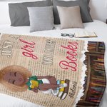 Henkilökohtainen Vain tyttö, joka rakastaa kirjoja Pehmeä peitto Kodin sisustus Syntymäpäivä Lukeminen lahja kirjan ystävälle