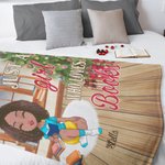 Personalized Just A Girl Who Loves Books Soft Blanket Home Decoration Christmas Reading Gift for Book Lovers