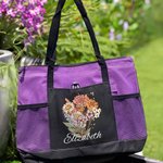 Bolsa de gran capacidad personalizada con nombre y bolsillos de malla para ramo de flores de nacimiento Día de la Madre Regalo de cumpleaños para la abuela Mamá