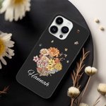 Custodia per iPhone personalizzata con bouquet di fiori di nascita e nome Regalo di compleanno per la festa della mamma