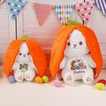 Personalisierte Reversible Karotte Camouflage Hunter Bunny Plüsch Puppe Spielzeug mit Namen Ostern Dekoration Geburtstagsgeschenk für Kind