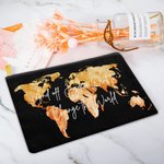 Trousse de Maquillage Personnalisée avec Nom sur Carte du Monde Cadeau d'Anniversaire de Fin d'Études pour Femme