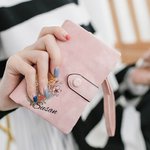 Personalizada Nacimiento Flor Bouquet Tri-Folded Cartera de cuero Cumpleaños Día de la Madre Regalo de Navidad para mamá abuela