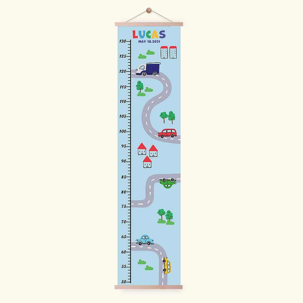 Toise Murale Personnalisée avec Nom et Date Règle de Hauteur Décorative Chambre Cadeau Anniversaire pour Enfant Bébé