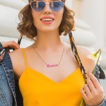 Personalised Acrylic Pink Name Necklace Trendy Girl Pendant Jewellery Multicolor Available Birthday Gift for Her