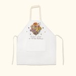 Delantal de cocina personalizado con flores de nacimiento, bolsillo y nombre Tema de jardín Menaje de cocina Regalo de inauguración de la casa Regalo 