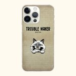 Henkilökohtainen Trouble Maker Pet Theme TPU Slim Phone Case nimi ja Wall Tile tausta lahja Dog Cat Loverille